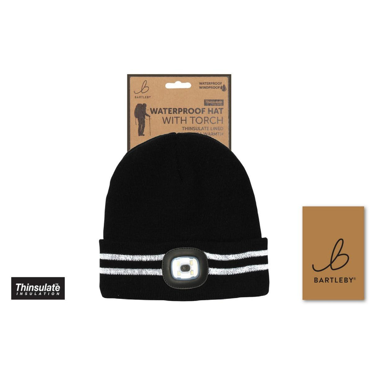 Bartleby Men's Knitted Waterproof Hat With Light