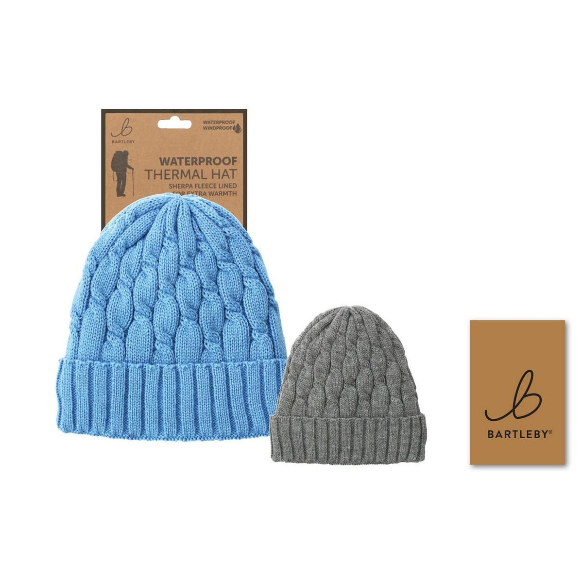 Bartleby Women's Sherpa-Lined Cable Knit Waterproof Hat