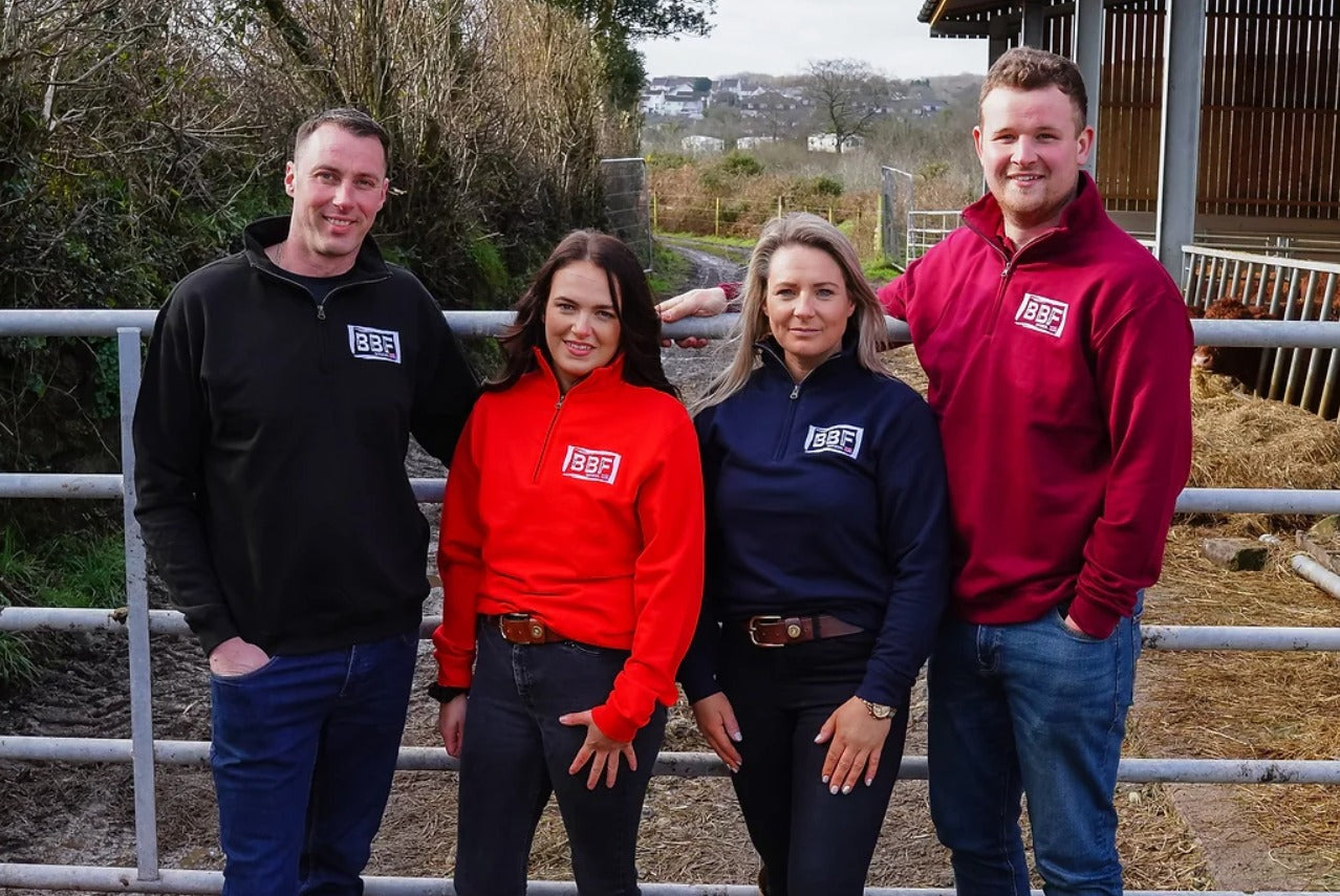 Back British Farming Classic Black 1/4 Zip Jumper