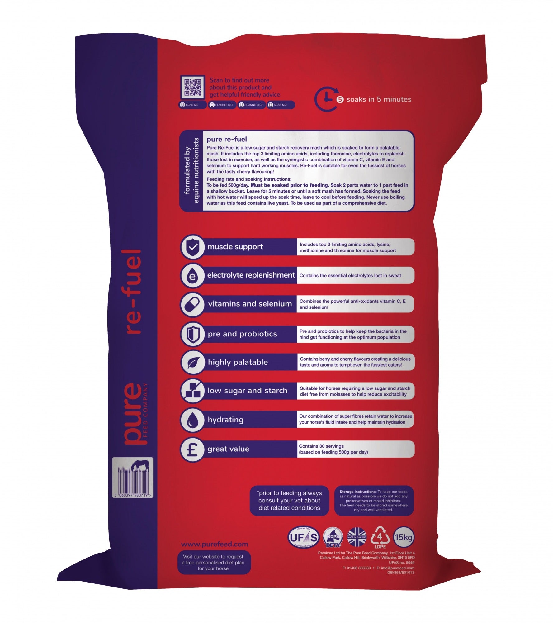 Pure Feed Re-Fuel Pellets - 15kg