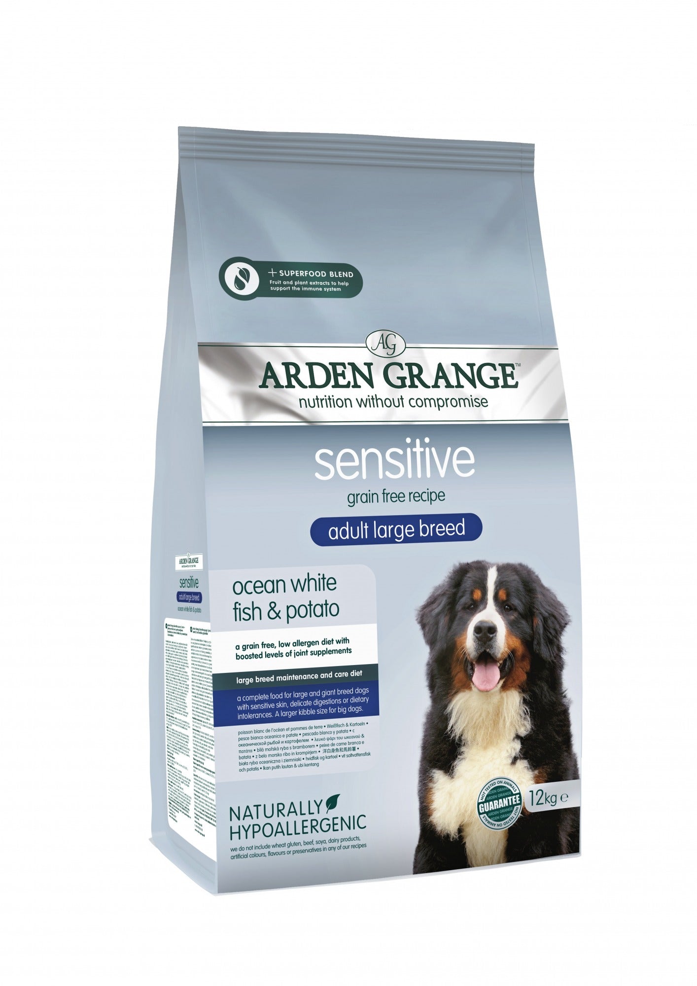 Arden Grange Adult Large Sensitive Ocean White Fish & Potato - 12kg