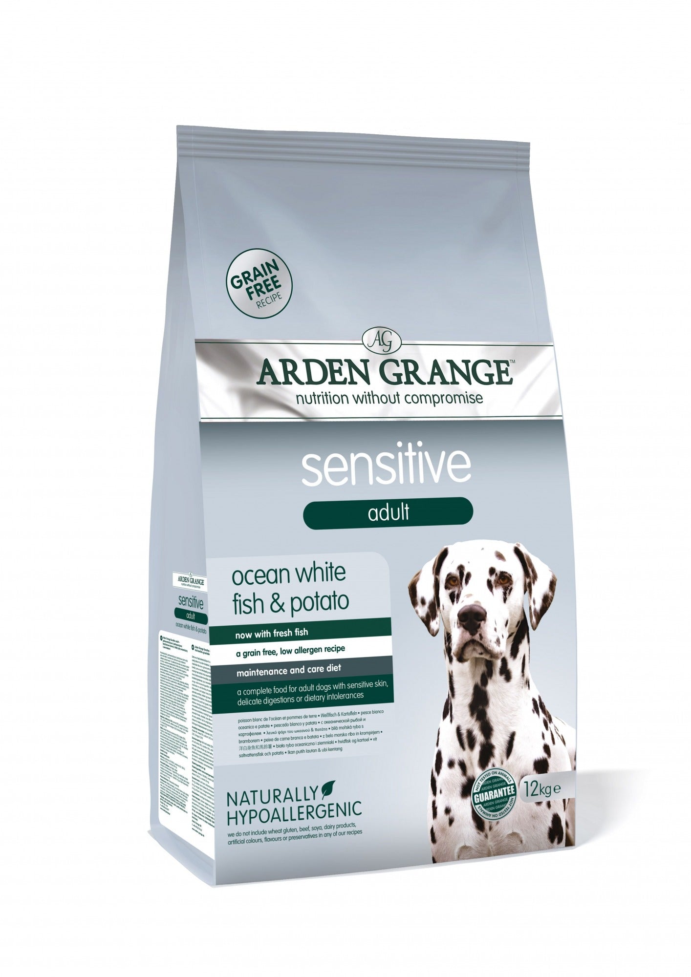 Arden Grange Adult Sensitive Ocean White Fish & Potato - 12kg