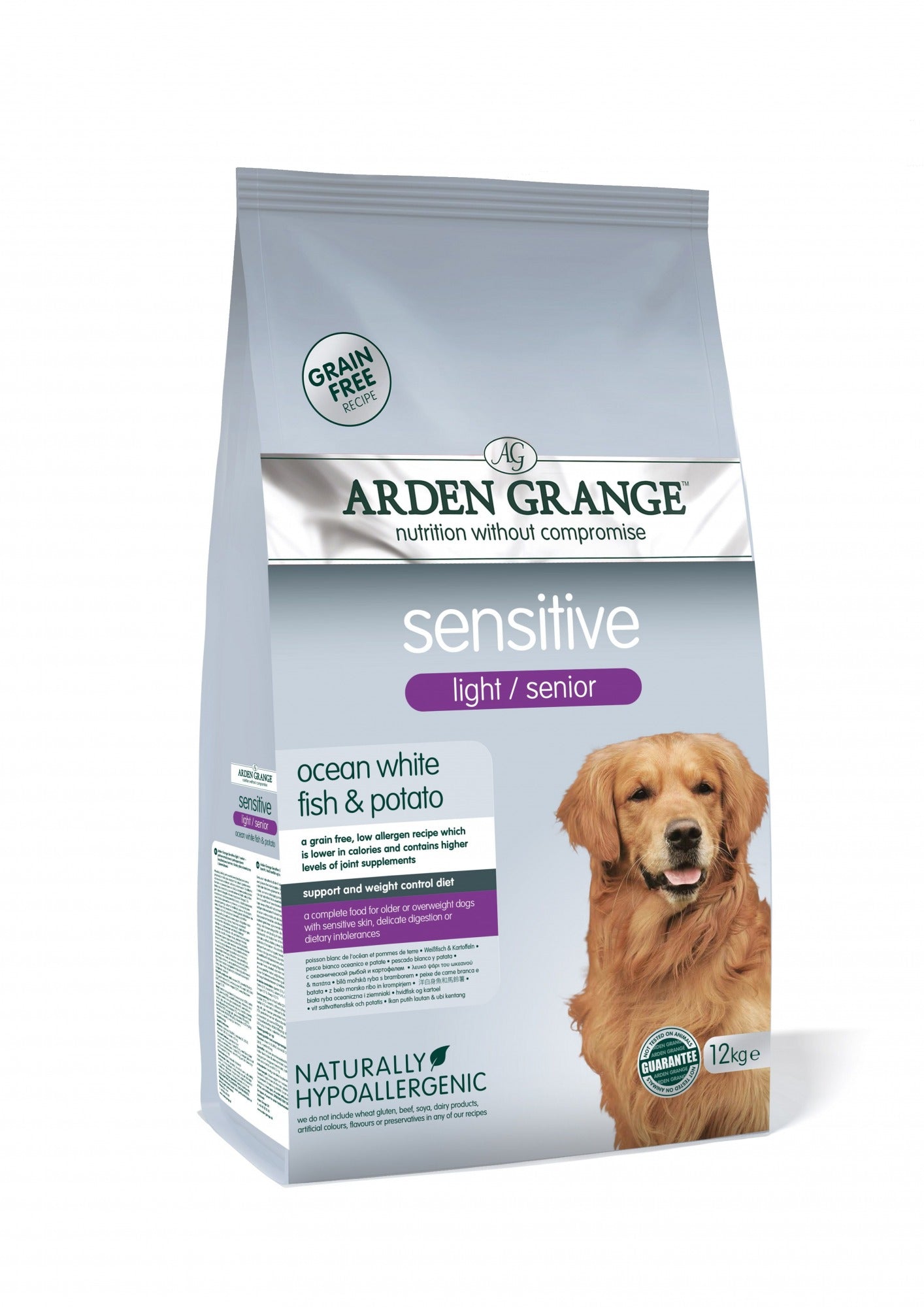 Arden Grange Senior/Light Sensitive Ocean White Fish & Potato - 12kg