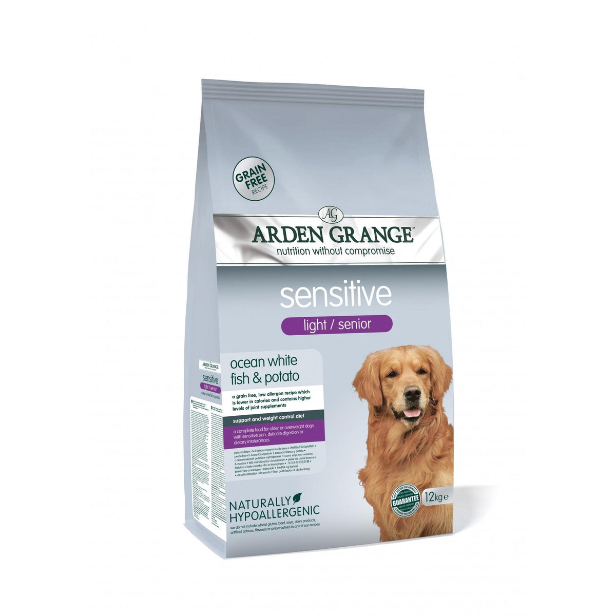 Arden Grange Senior/Light Sensitive Ocean White Fish & Potato - 12kg