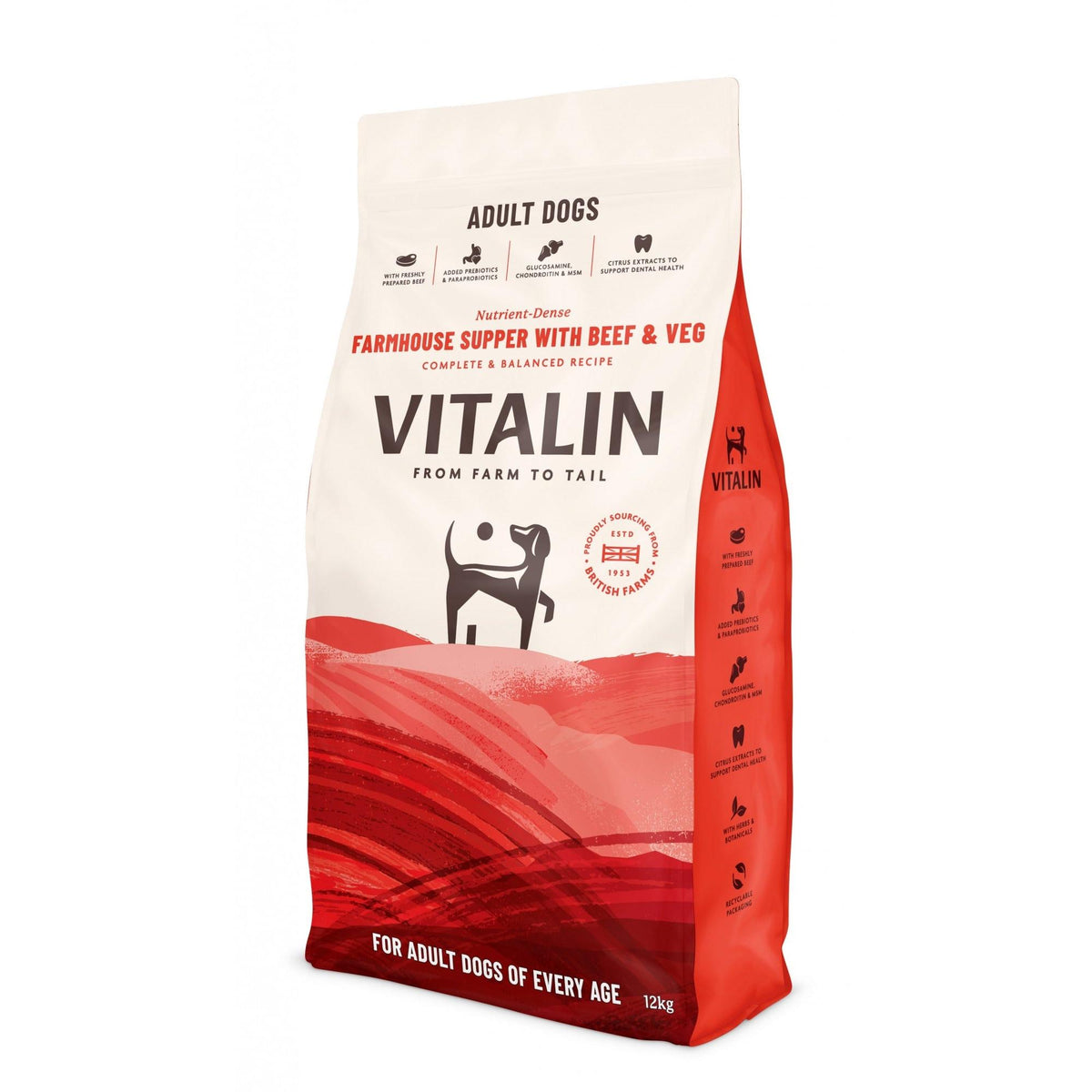 Vitalin Adult Farmhouse Supper with Beef & Veg - 12kg