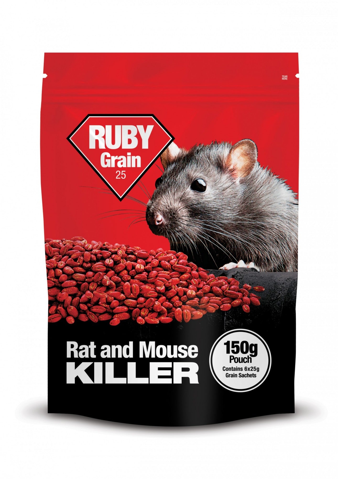Lodi Ruby Grain 25 Difenacoum Rat Bait - 150g