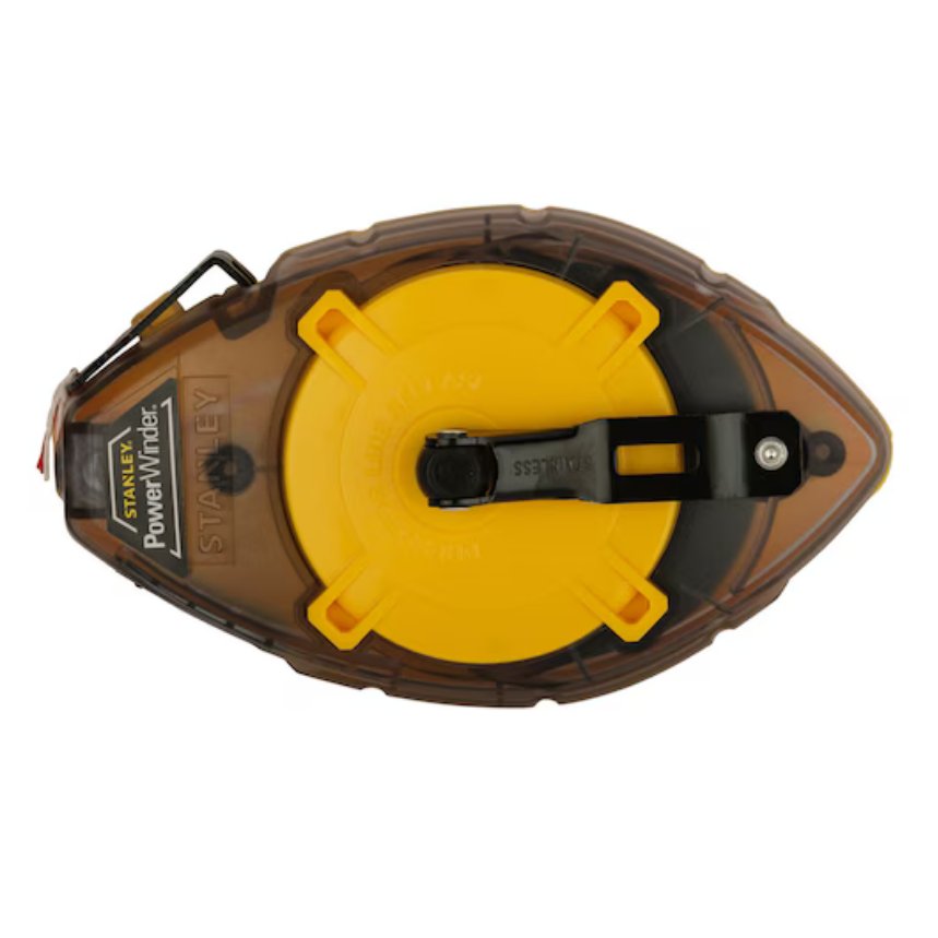 Stanley PowerWinder Chalk Line Reel (30m) with Blue Chalk and Level