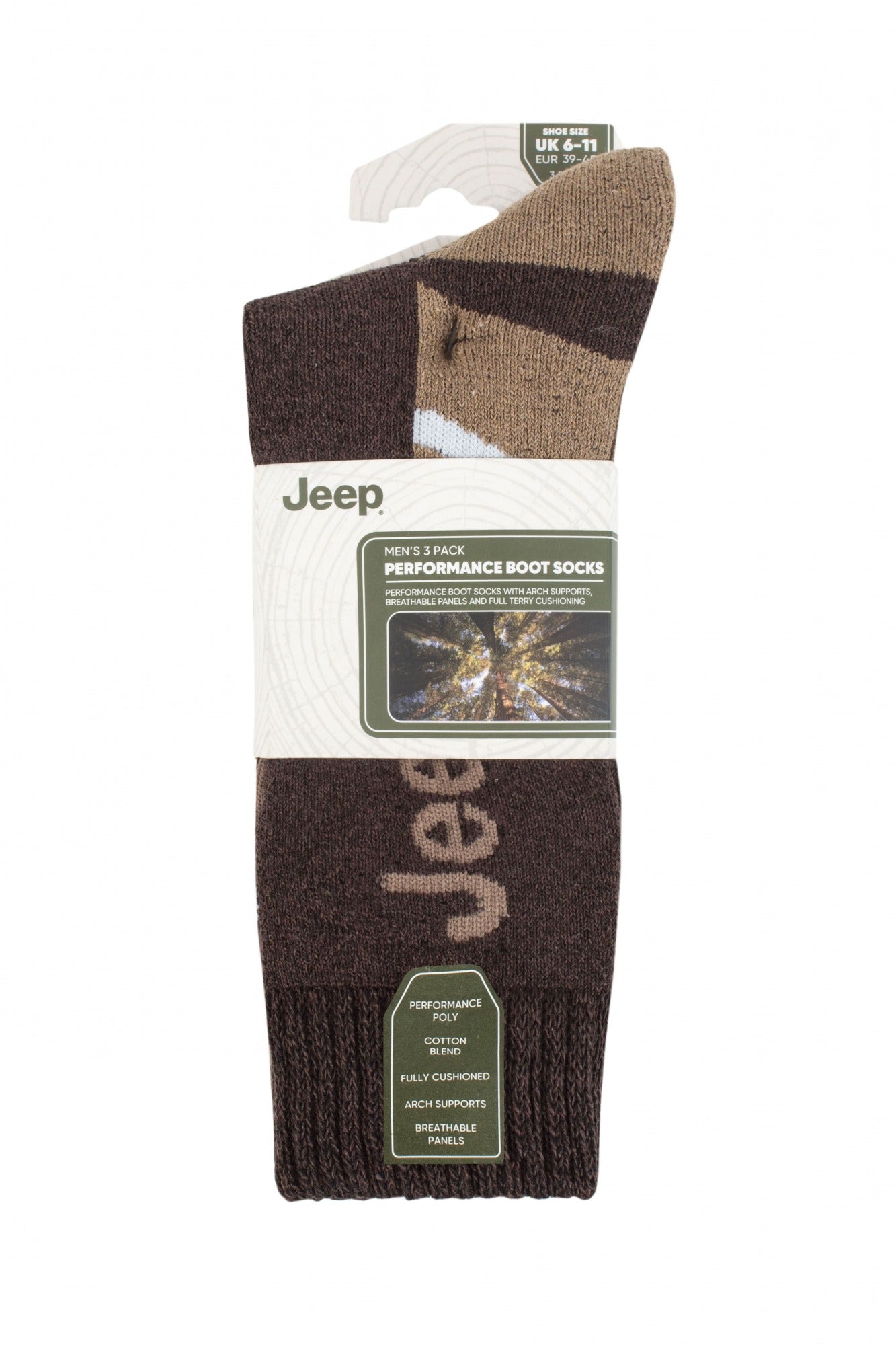 Jeep Performance Boot Socks - 3pk