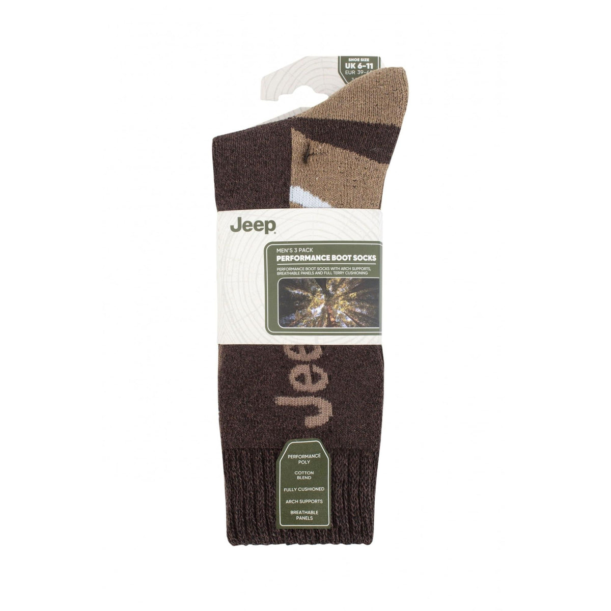 Jeep Performance Boot Socks - 3pk