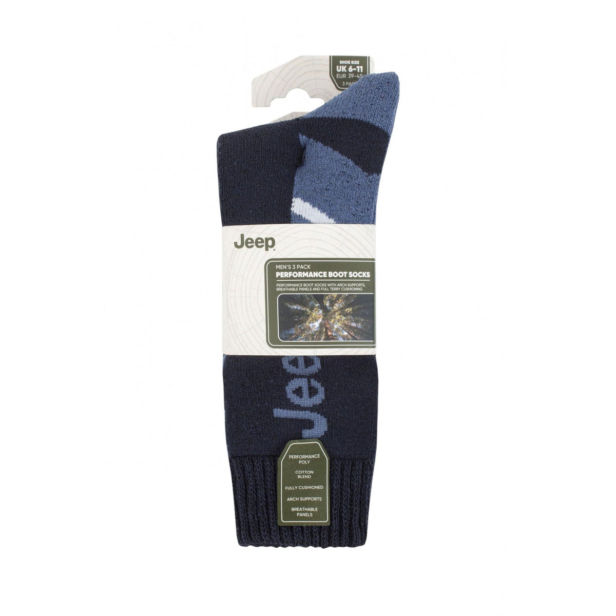 Jeep Performance Boot Socks - 3pk