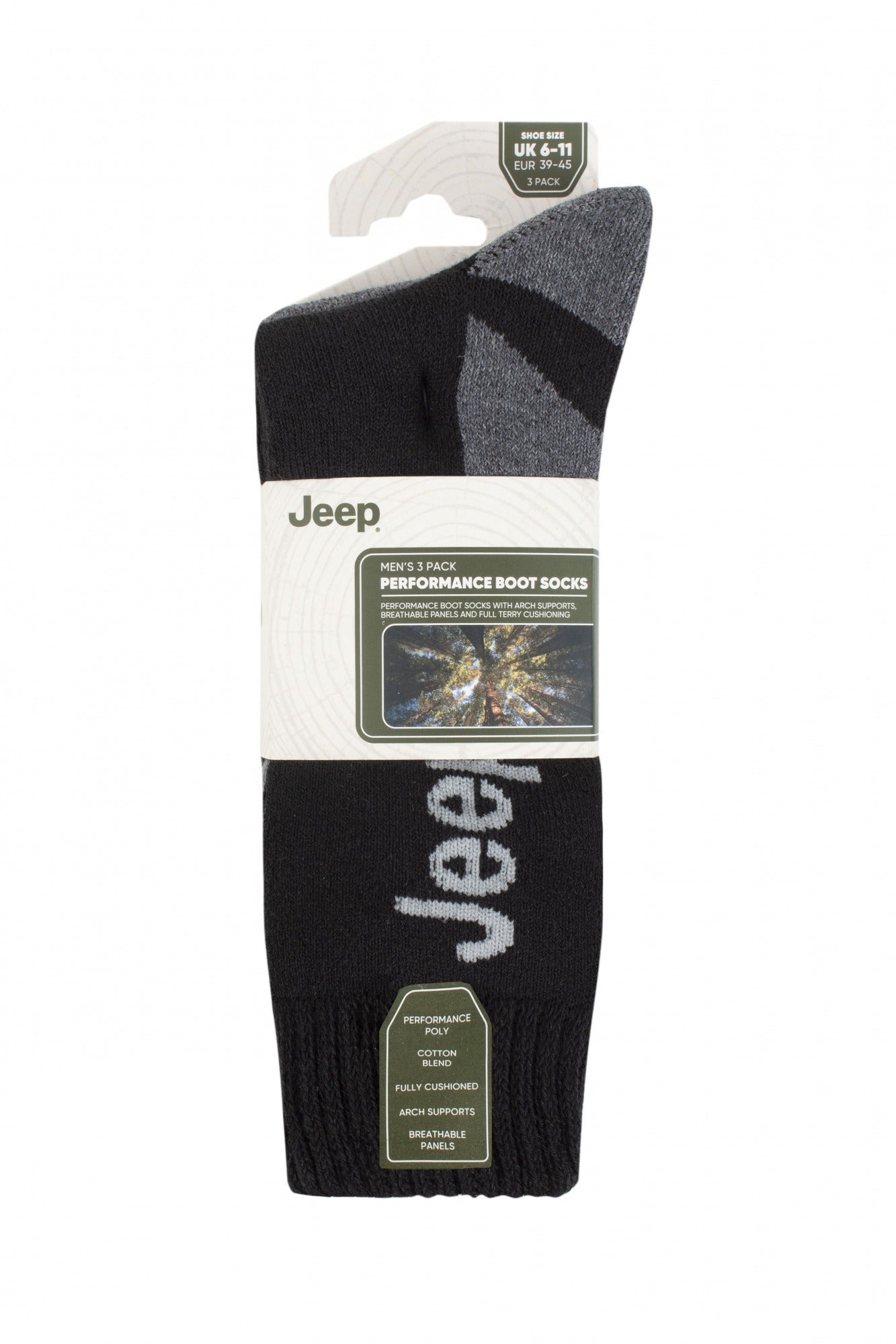Jeep Performance Boot Socks - 3pk