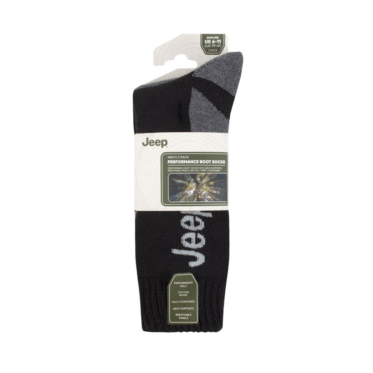 Jeep Performance Boot Socks - 3pk