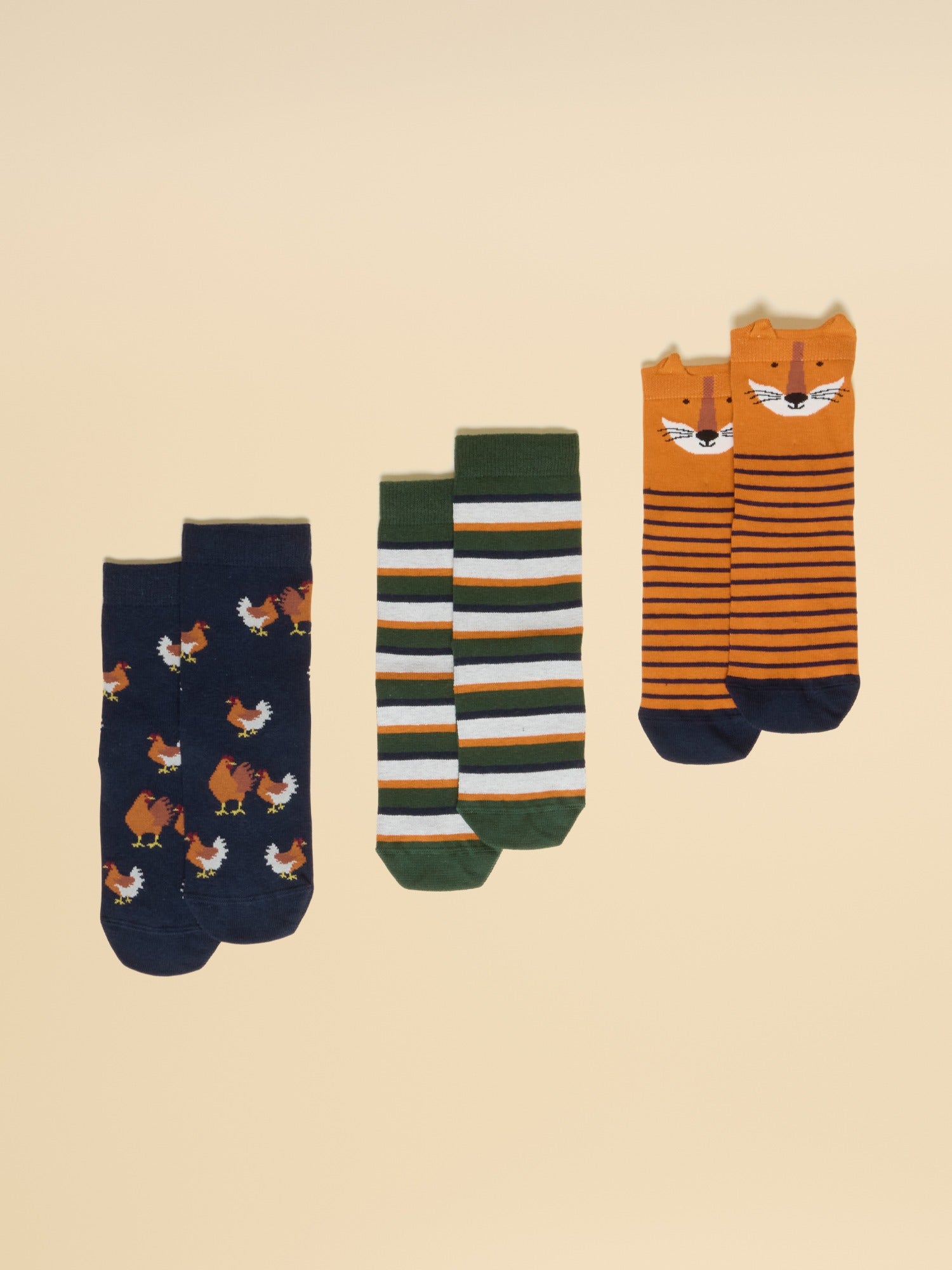 Joules Kids' Eat Feet 3Pk Socks