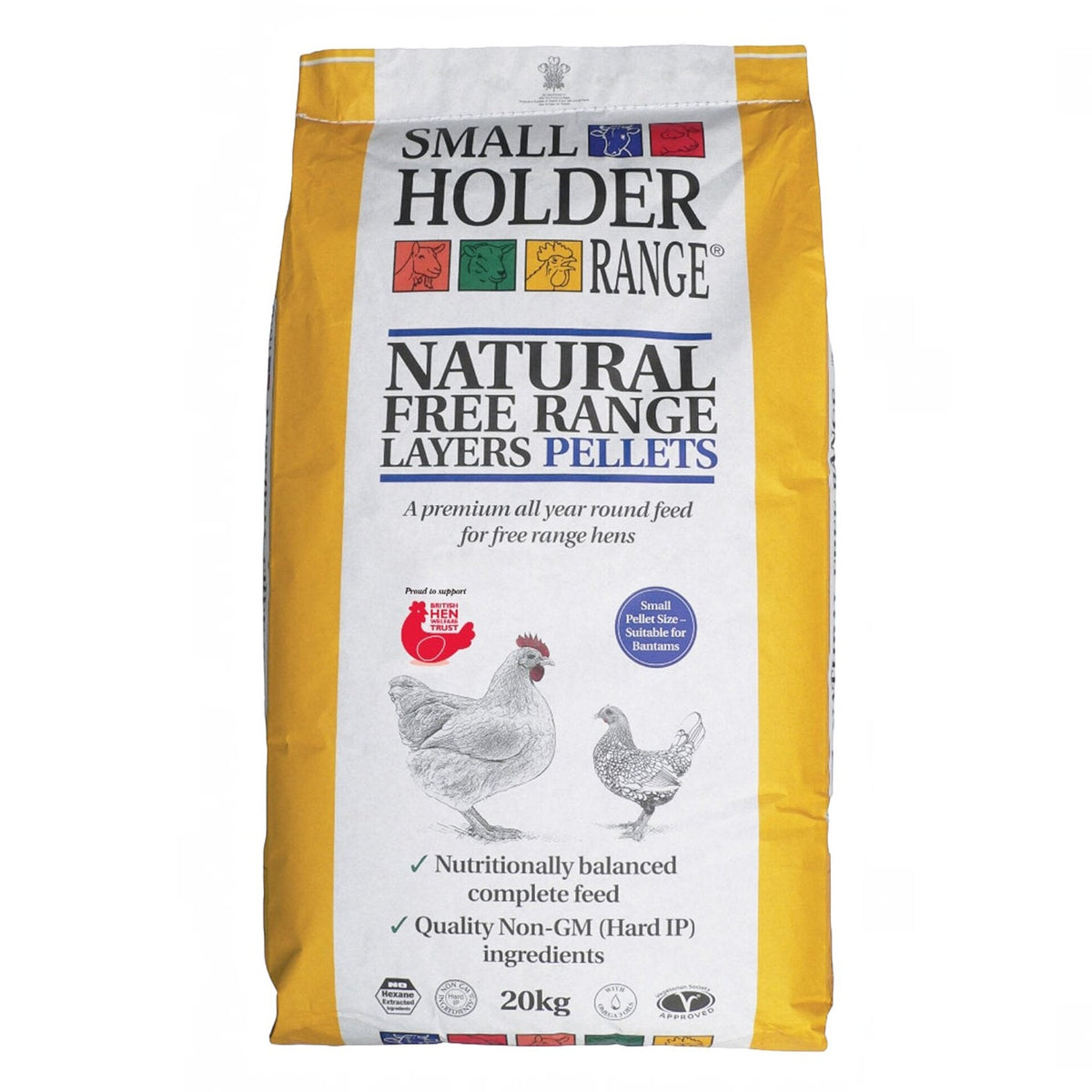 BATA LTD Allen & Page Natural Free Range Layers Pellets 20kg bag for hens with non-GM ingredients and marigold leaf.