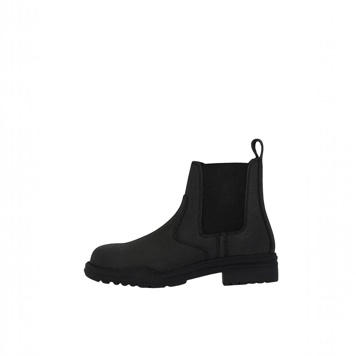 BATA LTD Bronco waterproof black leather steel toe Chelsea work boot with a durable rubber traction sole