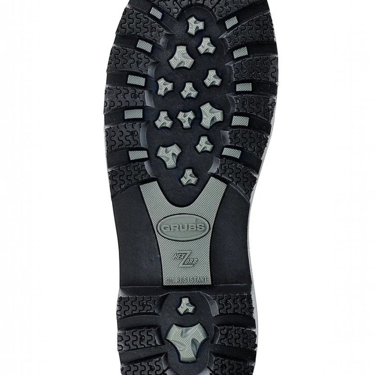 BATA LTD Grubs Ceramic safety boot black rubber outsole with TREDZ slip-resistant tread pattern and grey detailing