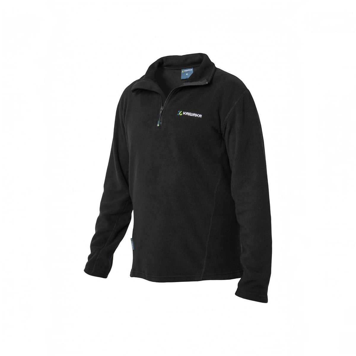 BATA LTD Kaiwaka black anti-pill fleece half-zip pullover with a relaxed fit for outdoor work.